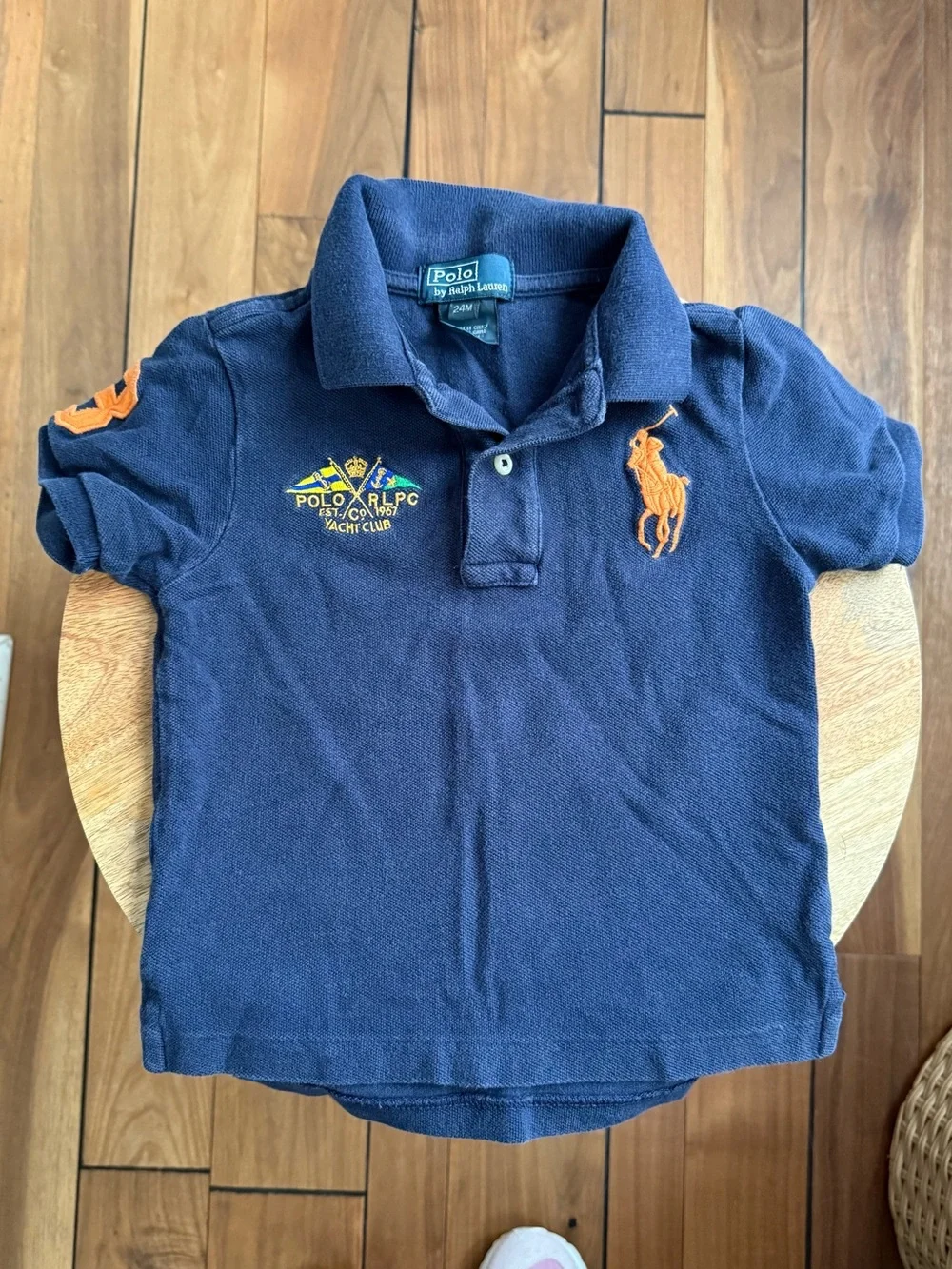 Ralph Lauren Vintage RLPC Yacht Club Navy Polo Shirt boys sz: 24M